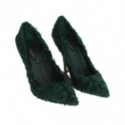 Décolleté in pelle di pelliccia di agnello verde Xiangao - EU40/US9.5