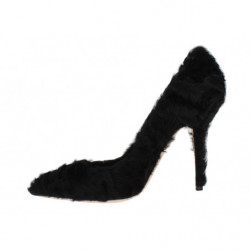 Décolleté in pelle di pelliccia di agnello Xiangao nera - EU40/US9.5