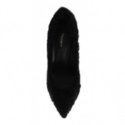 Décolleté in pelle di pelliccia di agnello Xiangao nera - EU40/US9.5