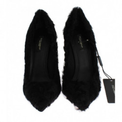 Décolleté in pelle di pelliccia di agnello Xiangao nera - EU40/US9.5