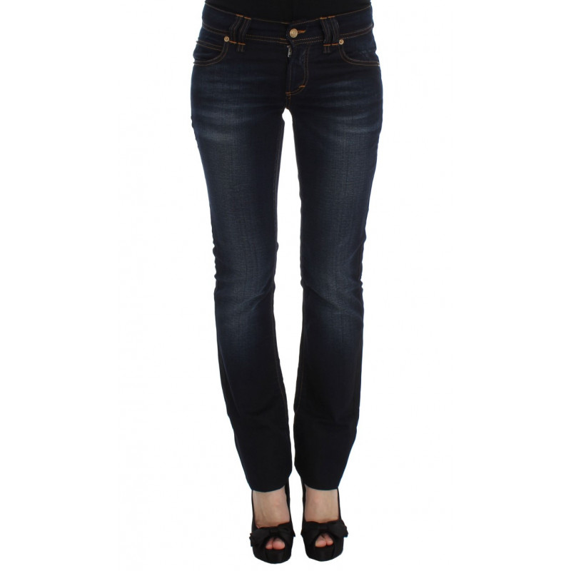 Jeans slim fit in cotone lavato blu - W27
