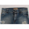 Jeans cropped stile boyfriend in cotone lavato blu - W26