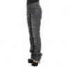 Jeans dal taglio dritto strappati in cotone lavato grigio - W26