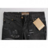 Jeans dal taglio dritto strappati in cotone lavato grigio - W26