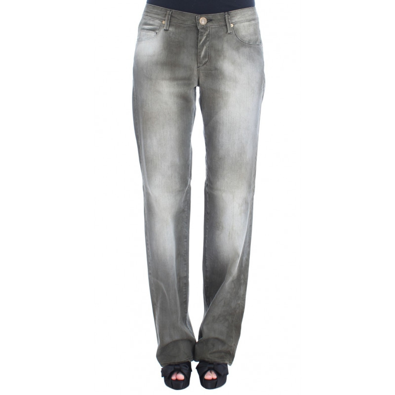 Jeans Boyfriend vestibilità ampia in misto cotone grigio - W26