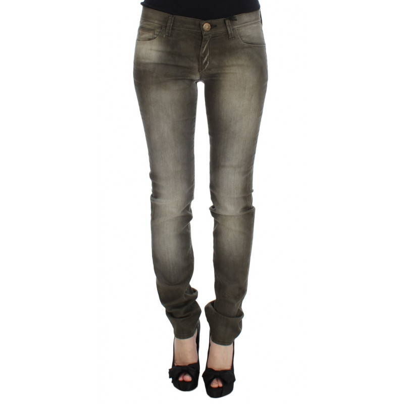 Jeans slim fit in misto cotone lavaggio grigio - W26