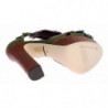 Scarpe sandalo con plateau in cristallo in pelle verde - EU40/US9.5