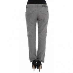 Pantaloni casual dal taglio dritto in cotone grigio - IT46-XL