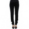 Pantaloni slim fit in velluto misto viscosa nera - IT46-XL
