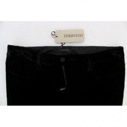 Pantaloni slim fit in velluto misto viscosa nera - IT46-XL