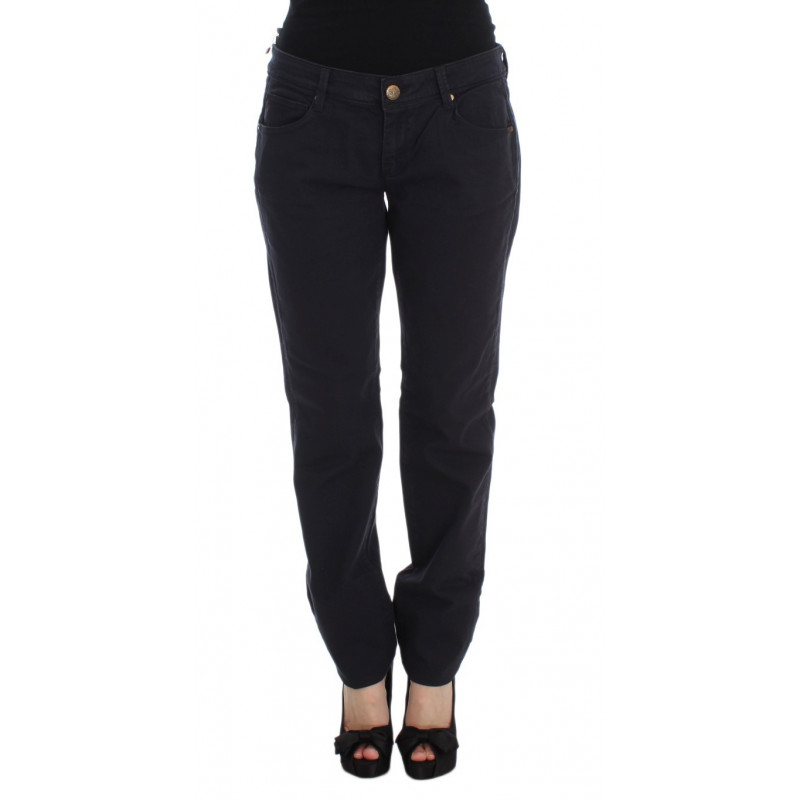 Pantaloni vestibilità casual in misto cotone blu - IT40-S