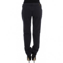 Pantaloni vestibilità casual in misto cotone blu - IT40-S