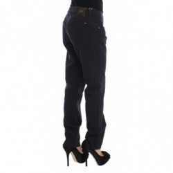 Pantaloni vestibilità casual in misto cotone blu - IT40-S