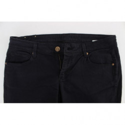 Pantaloni vestibilità casual in misto cotone blu - IT40-S