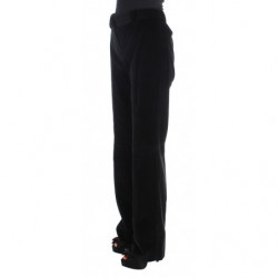 Pantaloni a gamba dritta in cotone velluto nero - IT42-M