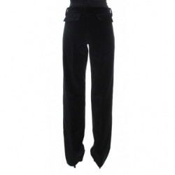 Pantaloni a gamba dritta in cotone velluto nero - IT42-M