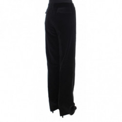 Pantaloni a gamba dritta in cotone velluto nero - IT42-M