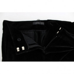 Pantaloni a gamba dritta in cotone velluto nero - IT42-M