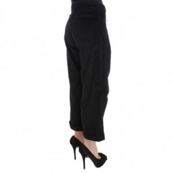 Pantaloni bootcut Capri in cotone e velluto nero - IT40-S