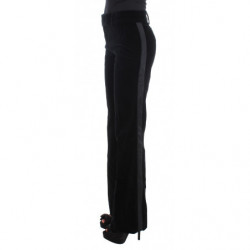 Pantaloni Bootcut in viscosa di velluto a righe nere - IT40-S