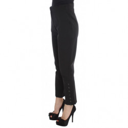 Pantaloni cropped Capri in misto cotone nero - IT40-S