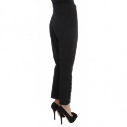 Pantaloni cropped Capri in misto cotone nero - IT40-S
