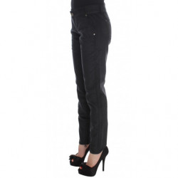 Pantaloni dalla vestibilità regolare in misto cotone nero - IT42-M