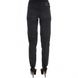 Pantaloni dalla vestibilità regolare in misto cotone nero - IT42-M