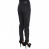 Pantaloni dalla vestibilità regolare in misto cotone nero - IT42-M