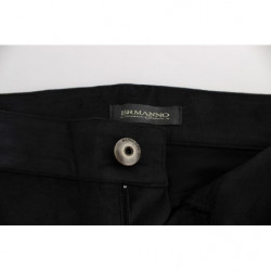Pantaloni dalla vestibilità regolare in misto cotone nero - IT42-M