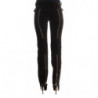 Pantaloni slim fit con cerniera in velluto di cotone marrone - IT40-S