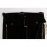 Pantaloni slim fit con cerniera in velluto di cotone marrone - IT40-S