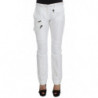 Pantaloni cargo slim fit imbottiti in nylon bianco - IT42-M