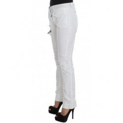 Pantaloni cargo slim fit imbottiti in nylon bianco - IT42-M