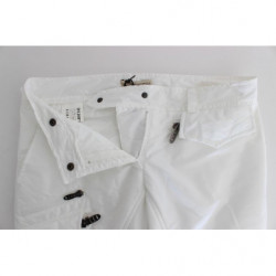 Pantaloni cargo slim fit imbottiti in nylon bianco - IT42-M