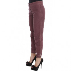 Pantaloni cargo cropped in cotone bordeaux - IT38-XS