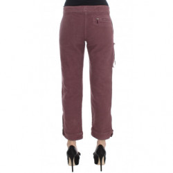 Pantaloni cargo cropped in cotone bordeaux - IT38-XS