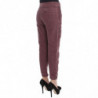 Pantaloni cargo cropped in cotone bordeaux - IT38-XS