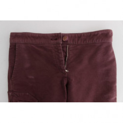 Pantaloni cargo cropped in cotone bordeaux - IT38-XS
