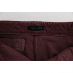 Pantaloni cargo cropped in cotone bordeaux - IT38-XS