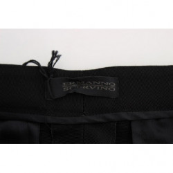 Pantaloni larghi in misto cotone a righe nere - IT42-M