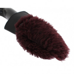 Guanti in shearling bordeaux in pelle nera - 8,5-S