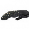 Guanti leopardati verdi con borchie in shearling di lana grigia - 9-M