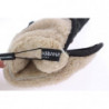 Guanti leopardati verdi con borchie in shearling di lana grigia - 9-M
