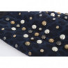 Guanti leopardati blu con borchie in lana grigia e shearling - 9-M