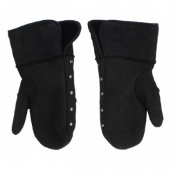 Guanti borchiati in shearling di lana grigia - 9-M