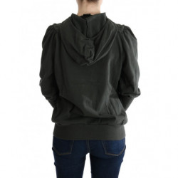 Maglione cerniera cotone cappuccio superiore grigio - IT40-S