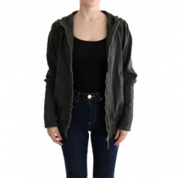Maglione cerniera cotone cappuccio superiore grigio - IT40-S