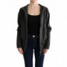 Maglione cerniera cotone cappuccio superiore grigio - IT40-S