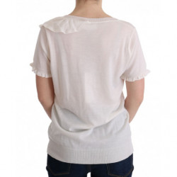 T-shirt bianca con camicetta in lana 100% lana - IT46-XL
